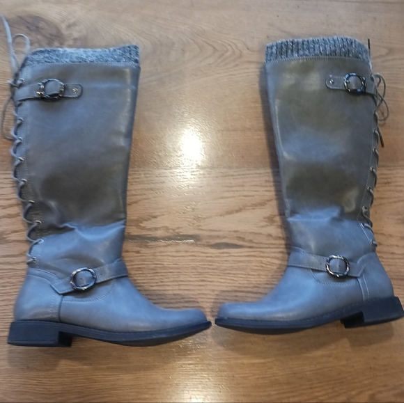 Aurelia Lace-Up Sweater-Cuff Boot MSRP $66.95 - Picture 6 of 9